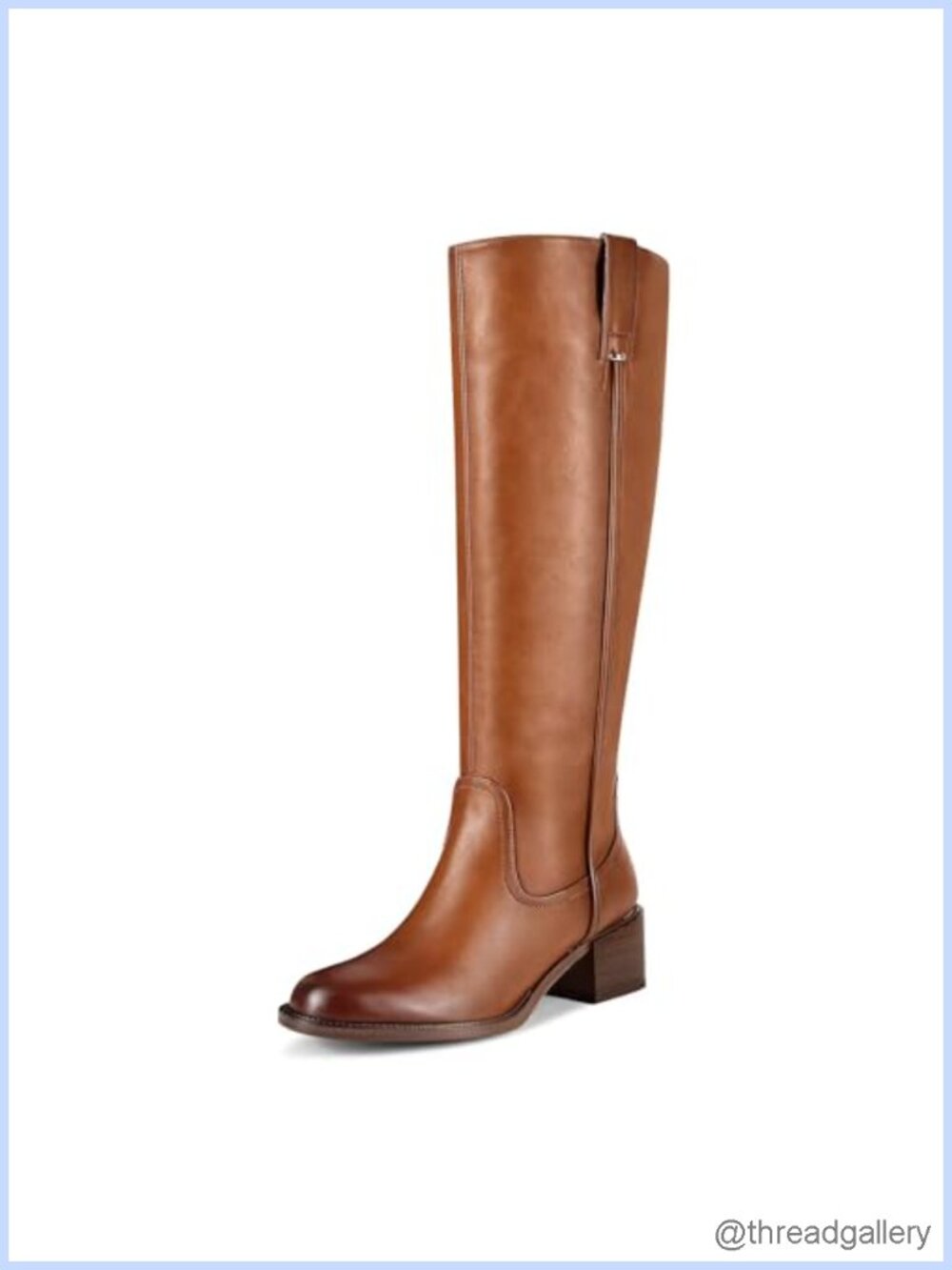 Women's Knee High Boots Chunky Heel Faux Leather Tall Riding Boots